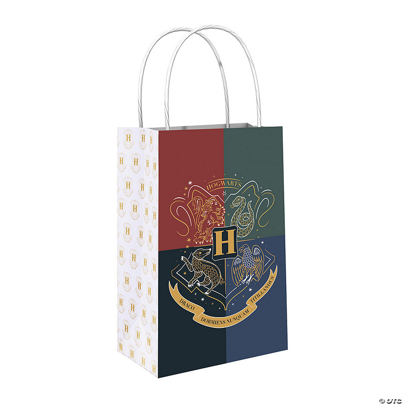 5 1/4" x 8 1/4" Medium Harry Potter Hogwarts United&#8482; Kraft Paper Gift Bags - 8 Pc. Image