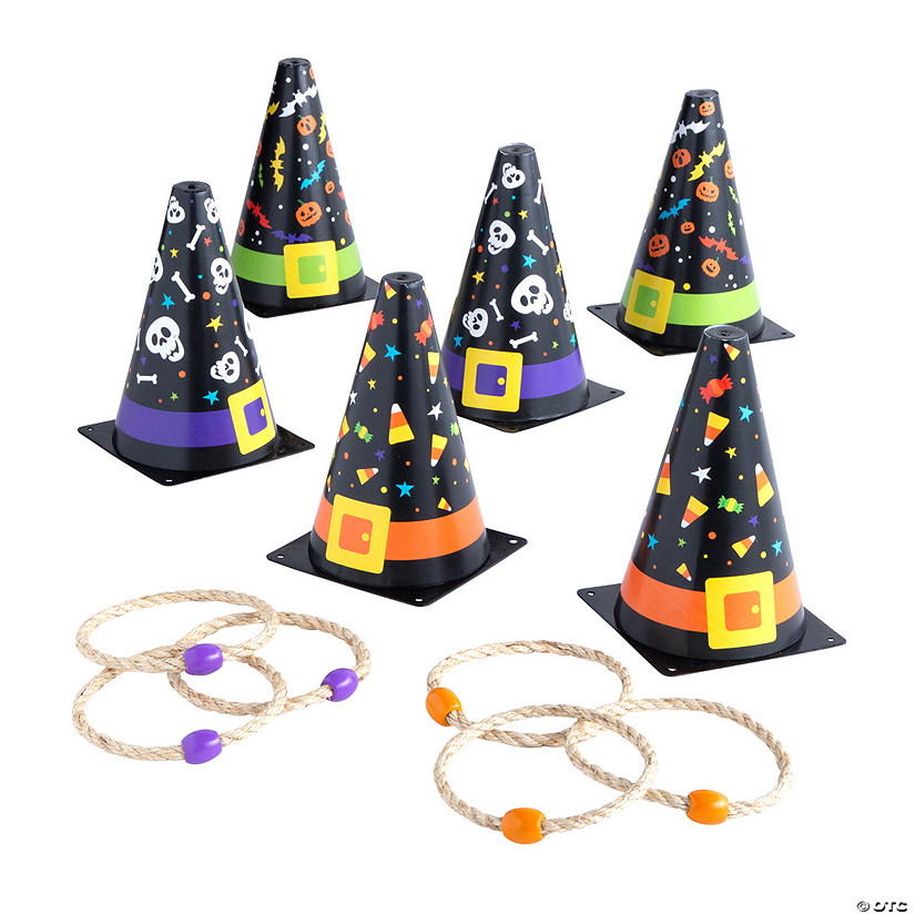 5 1/4" x 8" Halloween Plastic Witch Hat Cone Ring Toss Game Image