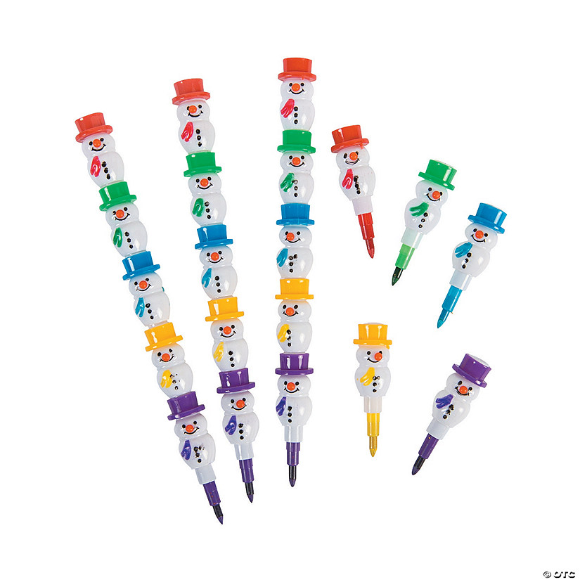 5-Color Stackable Snowman Crayons Image