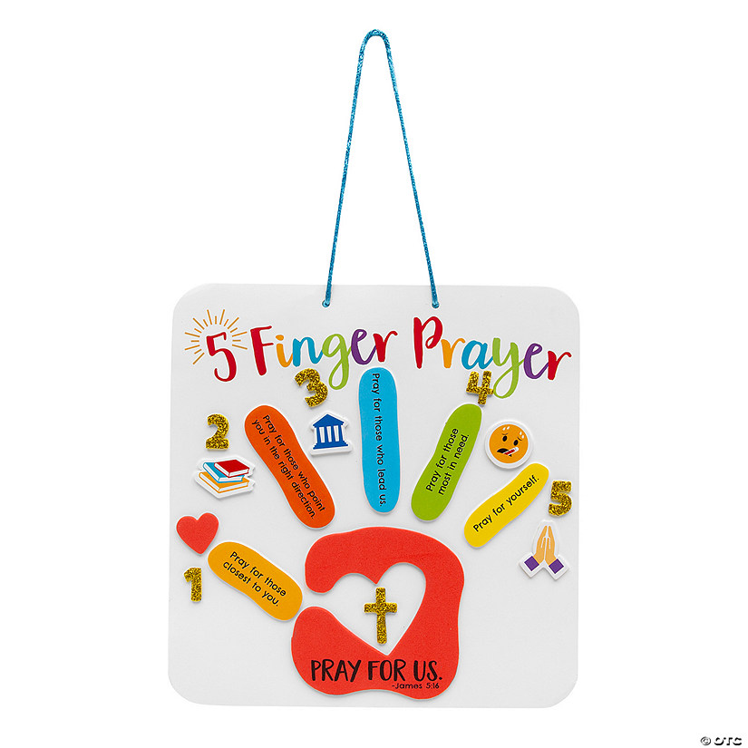 5-Finger Prayer Handprint Sign Craft Kit - Makes 12 Image