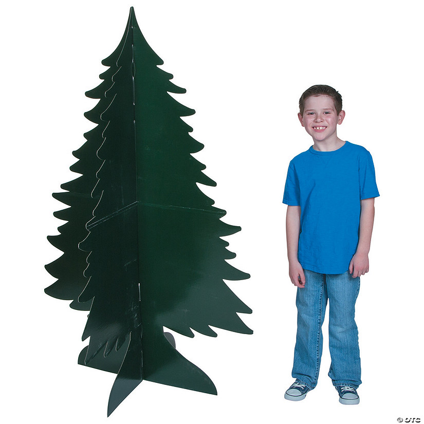 5 Ft. 3D Evergreen Tree Cardboard Cutout Stand-Ups - 2 Pc. Image