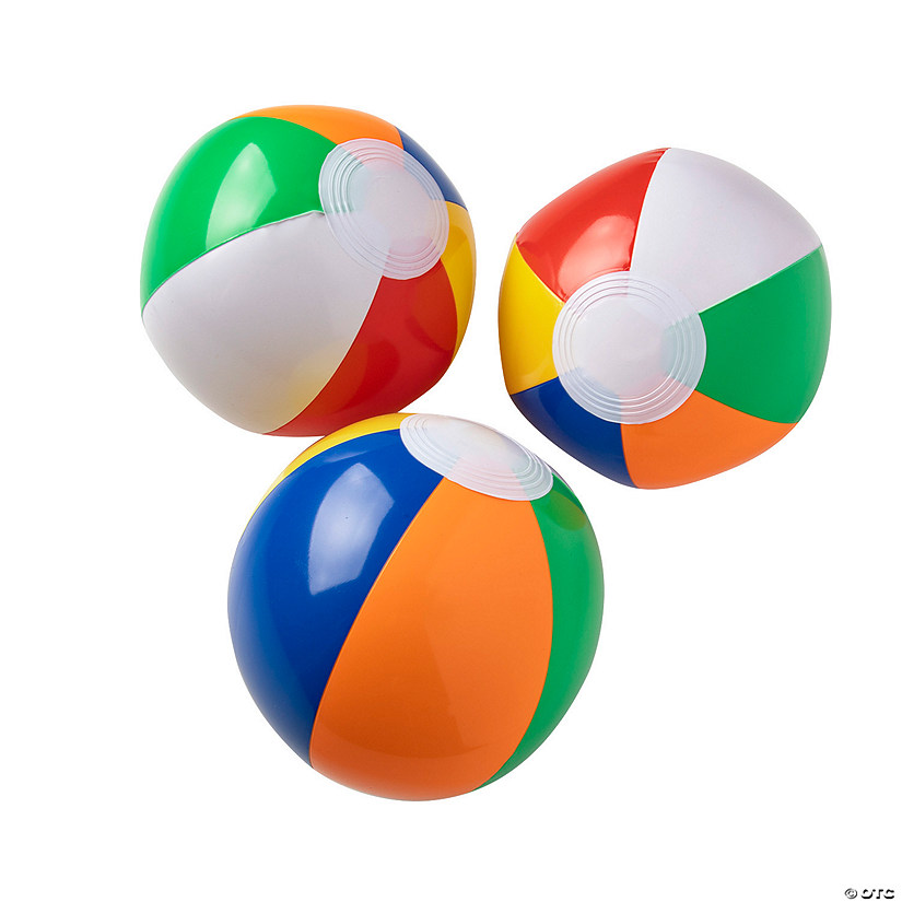 5" Mini Inflatable Multi-Colored Classic Beach Balls - 12 Pc. Image