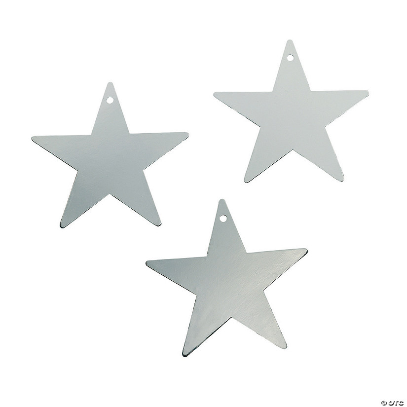 5" Silver Metallic Stars - 12 Pc. Image
