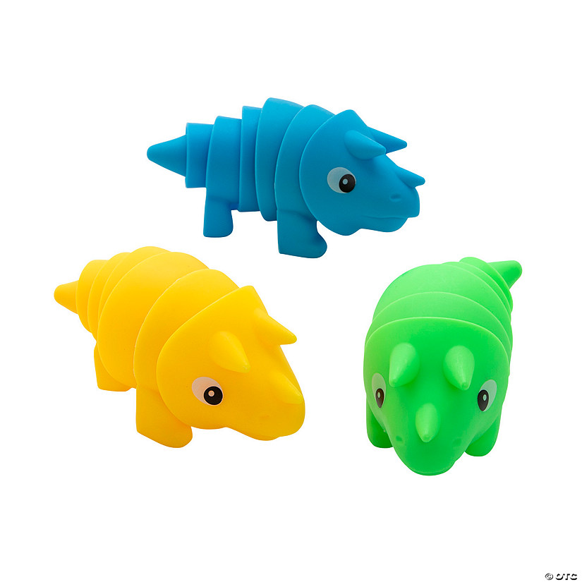 5" Triceratops Dinosaur Articulated Fidget Toys - 12 Pc. Image