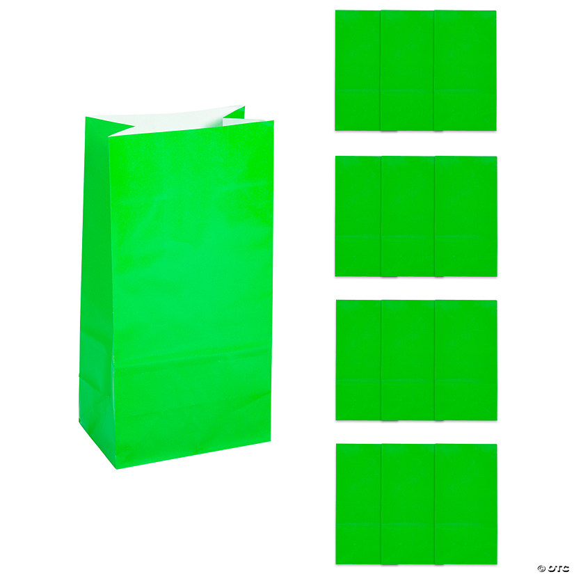 5" x 10" Green Treat Bags - 12 Pc. Image
