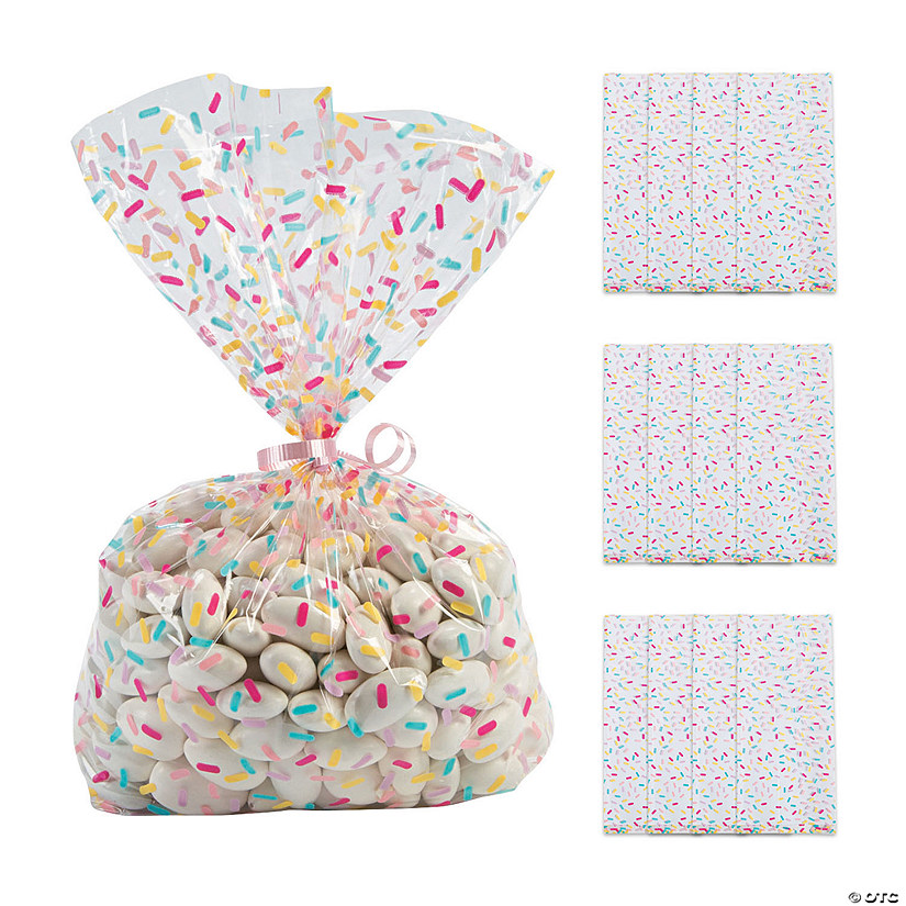 5" x 11 1/2" Donut Sprinkles Cellophane Treat Bags - 12 Pc. Image