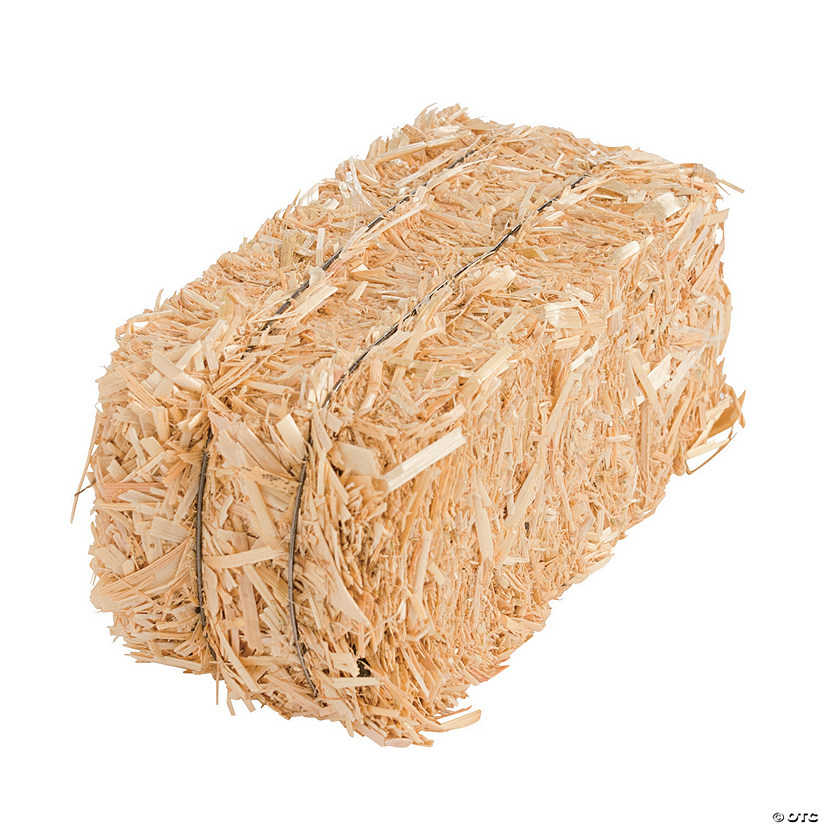 5" x 2 1/2" x 2 1/2" Medium Natural Straw Hay Bale Image