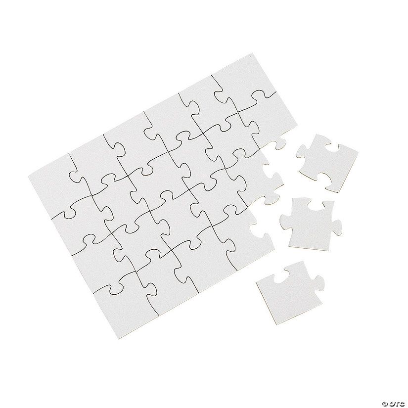 5" x 7" Bulk Set of 48 DIY Design Your Own 24-Pc. White Puzzles Image