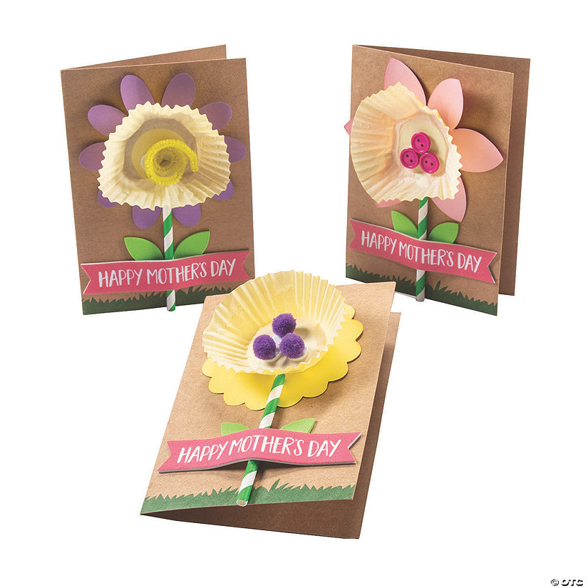 5" x 7" Mother&#8217;s Day Flowers Card Foam Craft Kits - Makes 12 Image