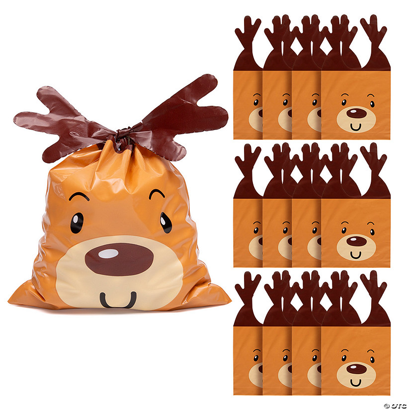 5" x 9 1/2" Reindeer Antler Cellophane Bags - 12 Pc. Image