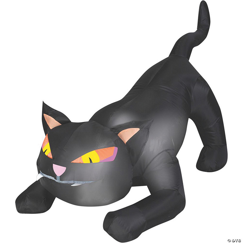 50" Blow Up Inflatable Black Cat Halloween Decoration Image