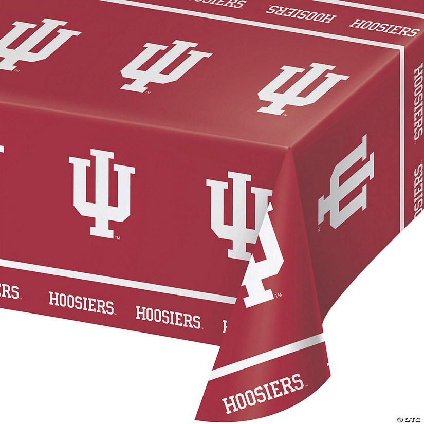 54&#8221; x 102&#8221; Ncaa Indiana University Plastic Tablecloths 3 Count Image