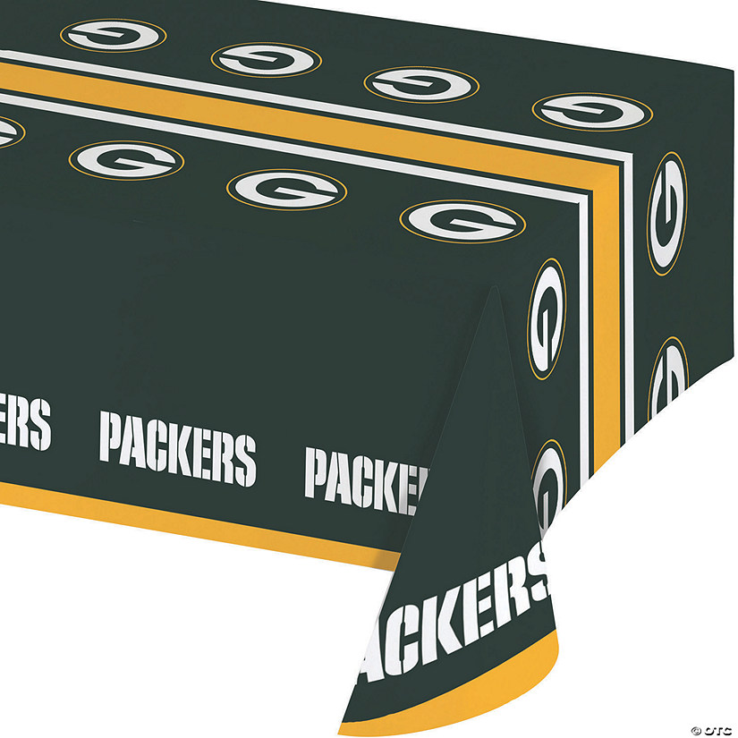 54&#8221; x 102&#8221; Nfl Green Bay Packers Plastic Tablecloths 3 Count Image