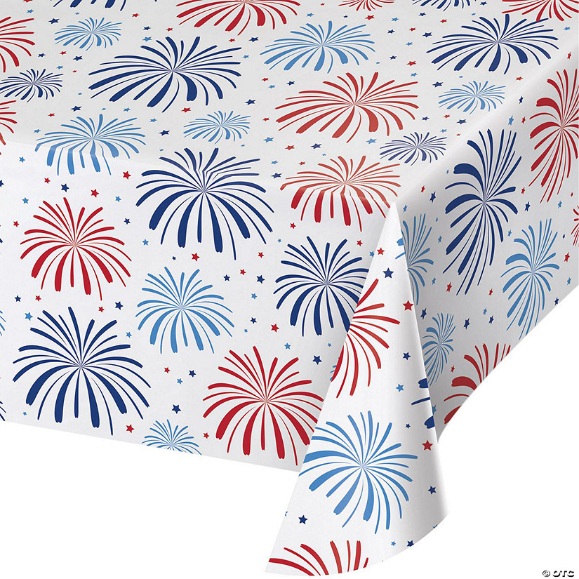 54&#8221; x 102&#8221; Patriotic Patterns Plastic Tablecloths Image