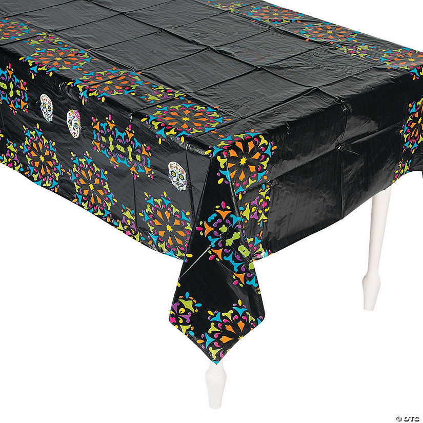 54" x 108" Day of the Dead Plastic Tablecloth Image