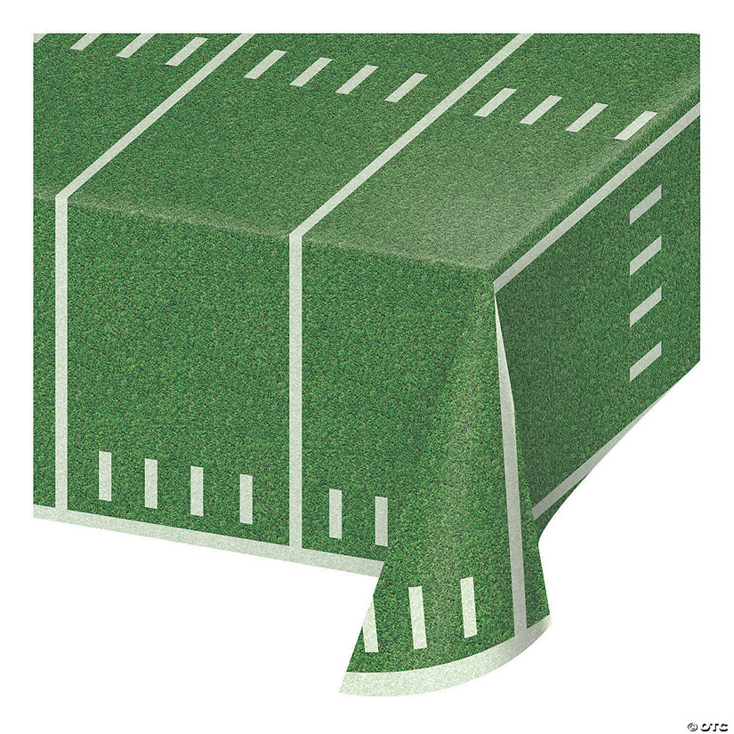 54" x 108" Football Field Plastic Tablecloths 3 Count Image