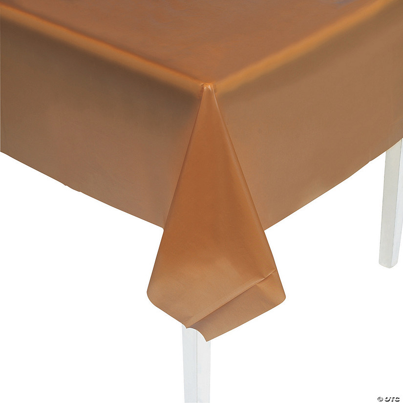 54" x 108" Gold Plastic Tablecloth Image