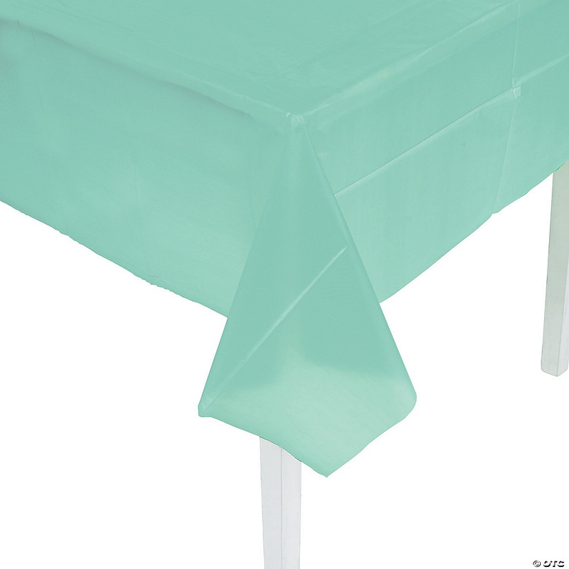 54" x 108" Mint Green Plastic Tablecloth Image