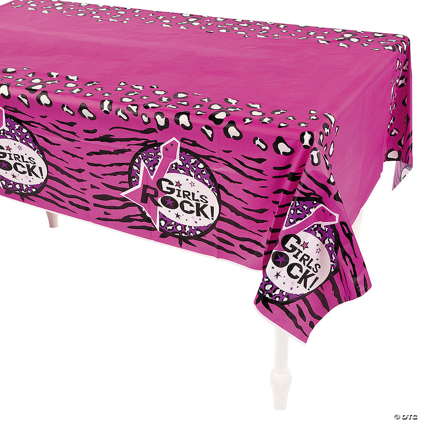 54" x 108" Rock Star Diva Plastic Tablecloth Image