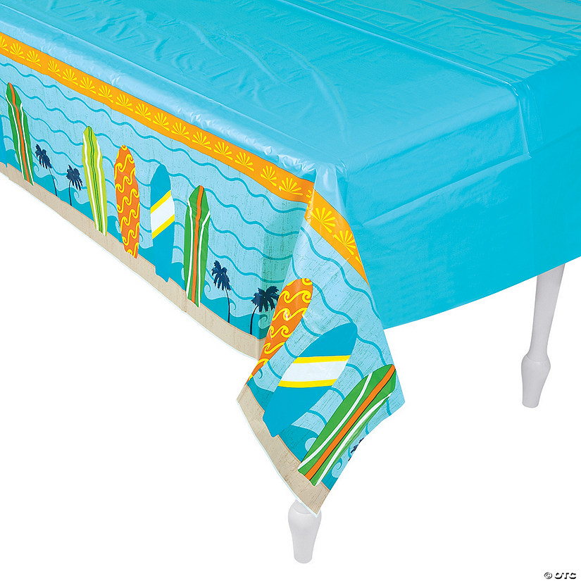 54" x 108" Surf&#8217;s Up Plastic Tablecloth Image