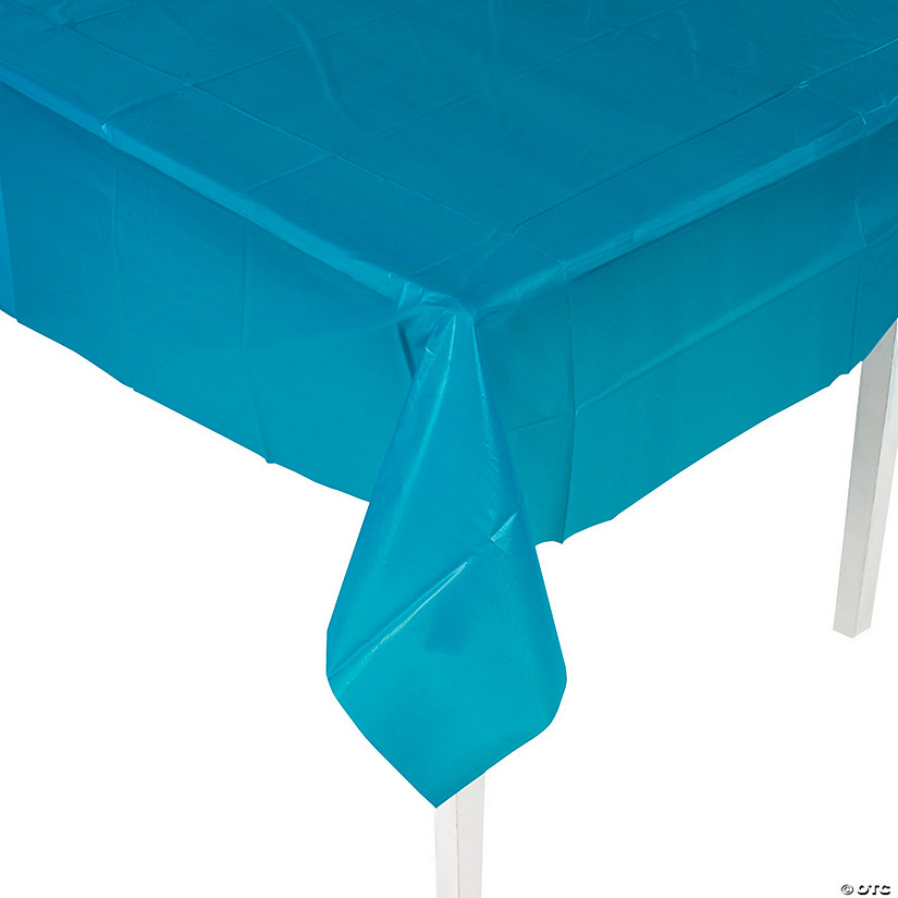 54" x 108" Turquoise Plastic Tablecloth Image