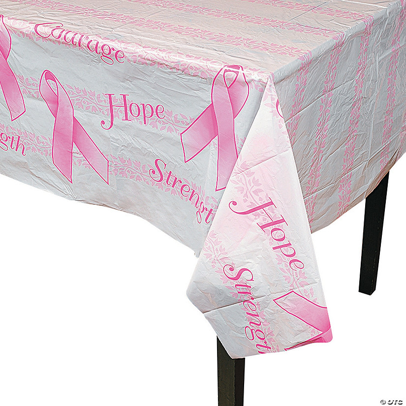 54" x 72" Breast Cancer Awareness Plastic Tablecloth Image