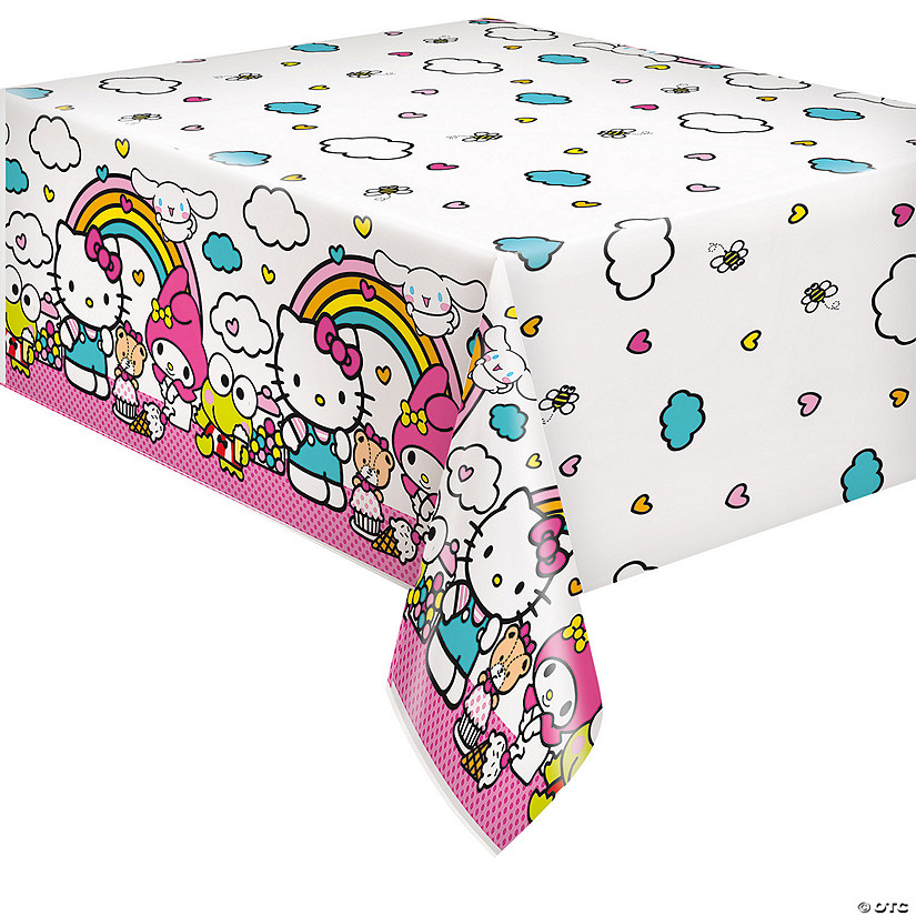 54" x 84" Hello Kitty & Friends Party Disposable Plastic Tablecloth Image