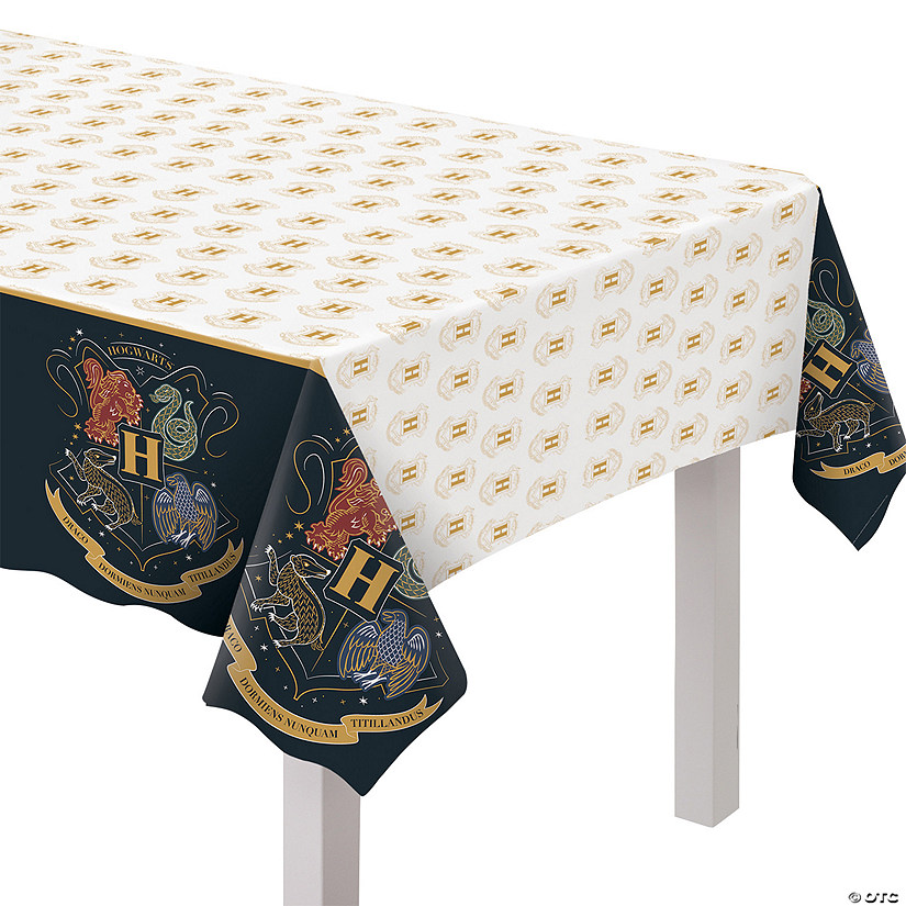 54" x 96" Harry Potter&#8482; Hogwarts United Rectangle Disposable Plastic Tablecloth Image