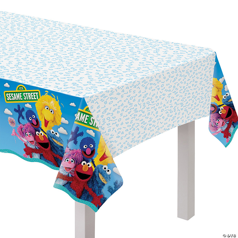 54" x 96" Sesame Street<sup>&#174;</sup> Friends Plastic Tablecloth Image