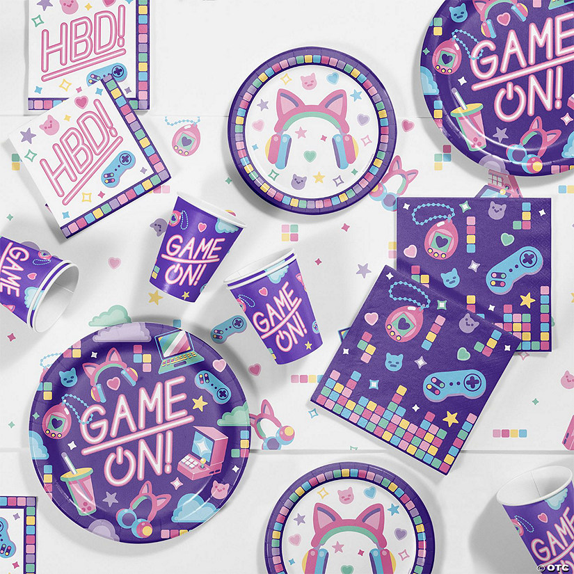 57 Pc. Gamer Girl Party Supplies Kit Image