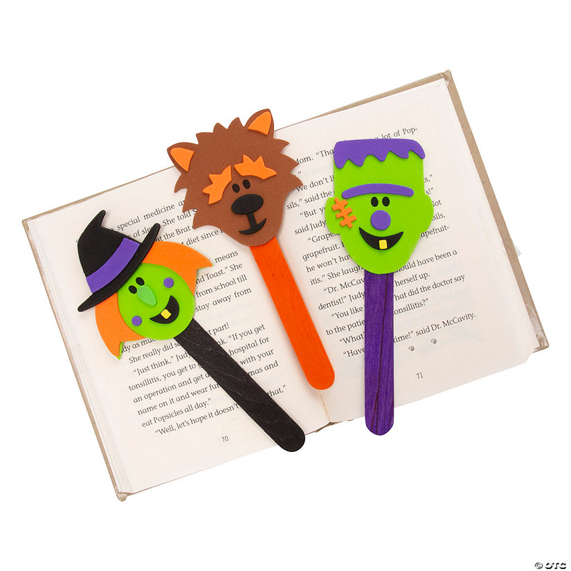 6 1/2" - 7 1/4" Halloween Characters Bookmark Craft Kit - Makes 12 Image
