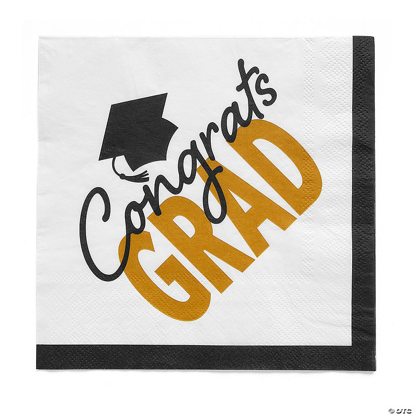 6 1/2" Bulk 100 Ct. Graduation Congrats Grad Paper Luncheon Napkins Image