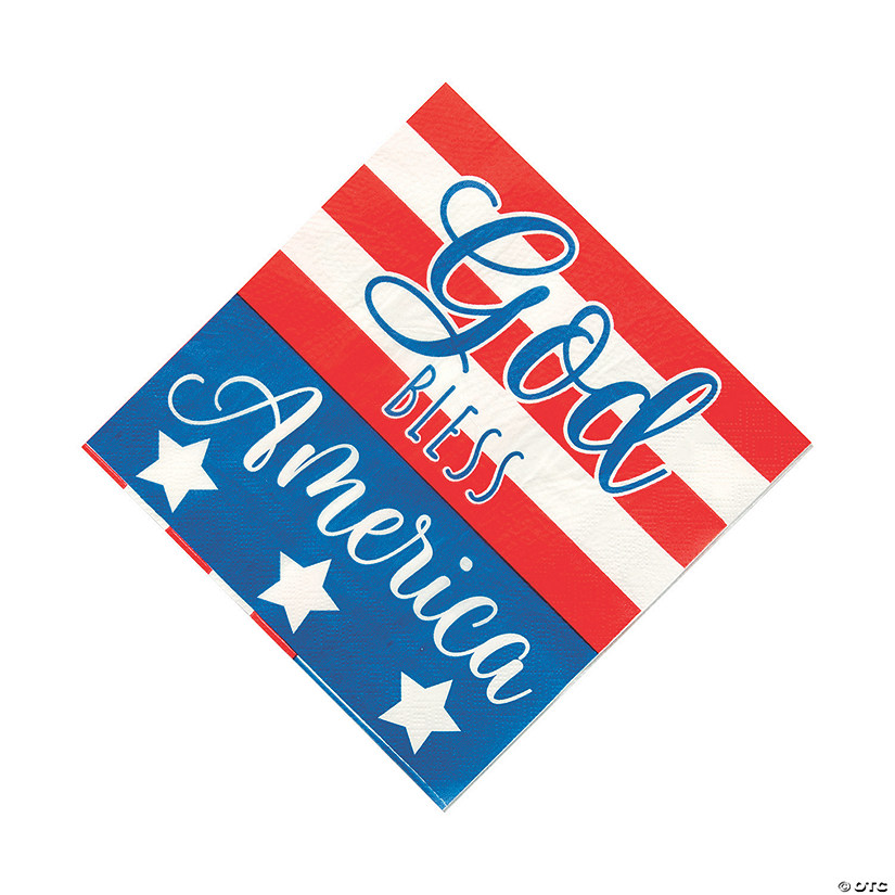 6 1/2" God Bless America Flag Stars & Stripes Luncheon Napkins - 16 Ct. Image