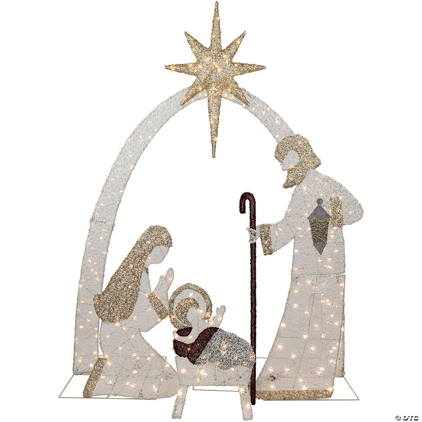 6.75' LED Lighted Holy Family Nativity Scene Outdoor Christmas Decoration Image
