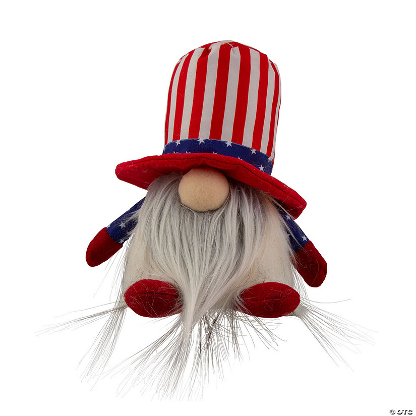 6.75" Lighted Americana Boy 4th of July Patriotic Gnome Image