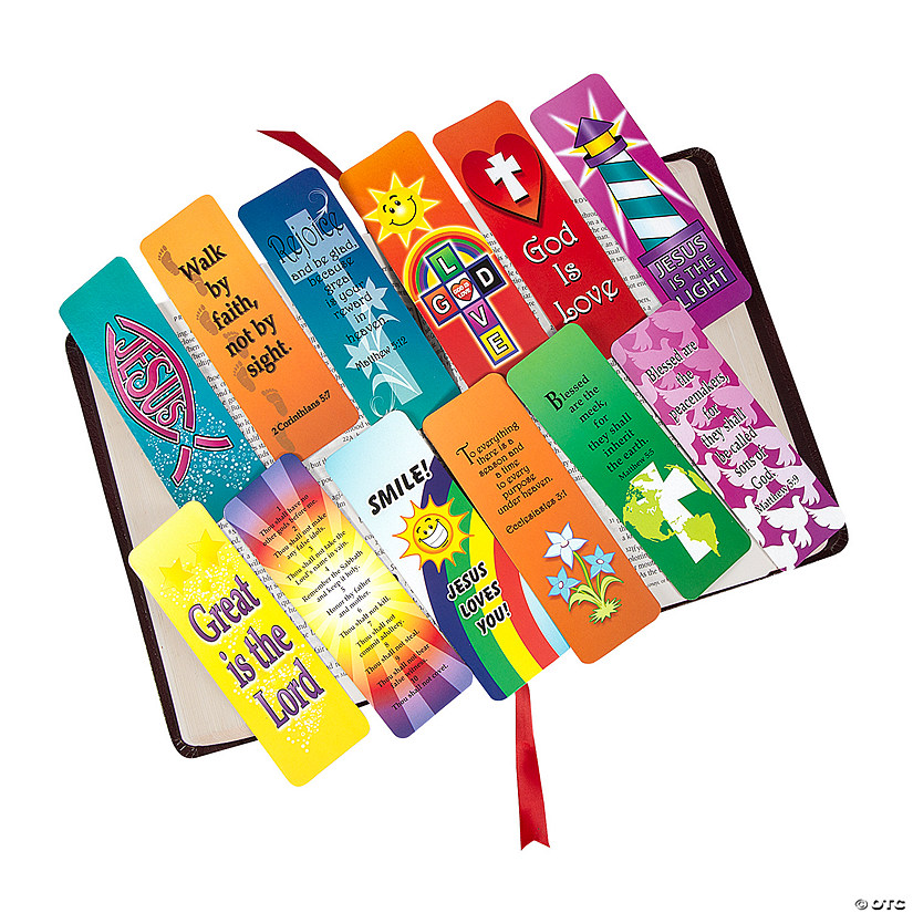 6" Bulk 144 Pc. Colorful Religious Bookmark Assortment Image