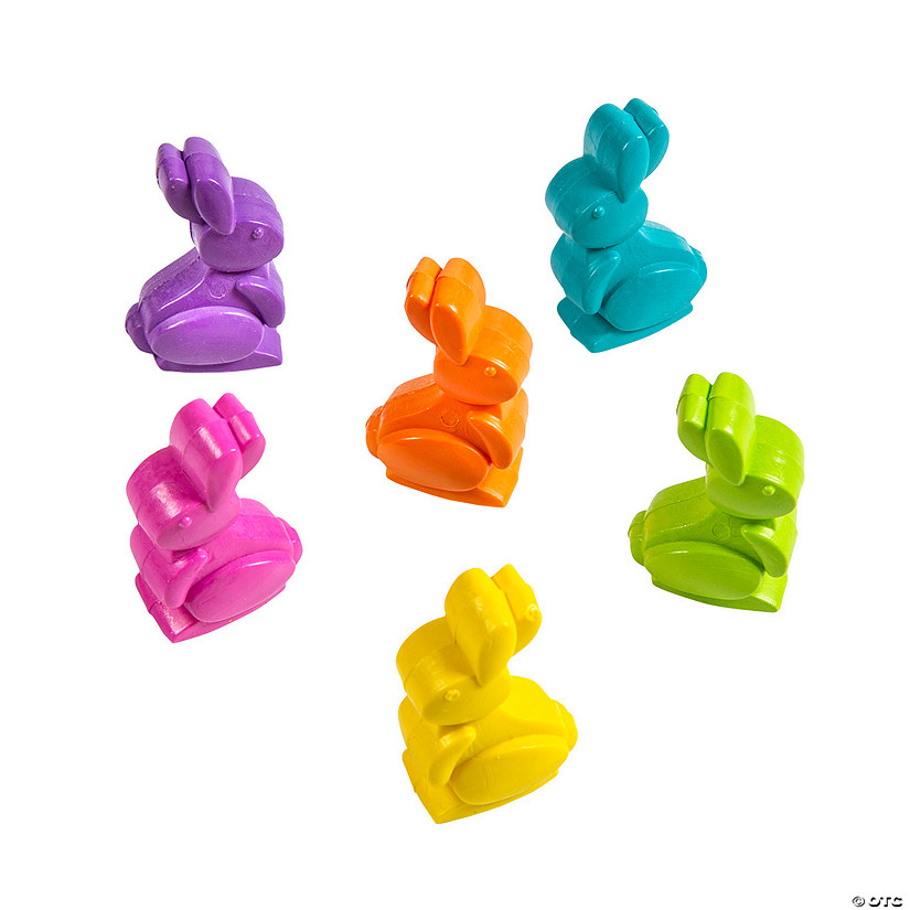 6-Color Bunny-Shaped Crayons - 24 Pc. Image