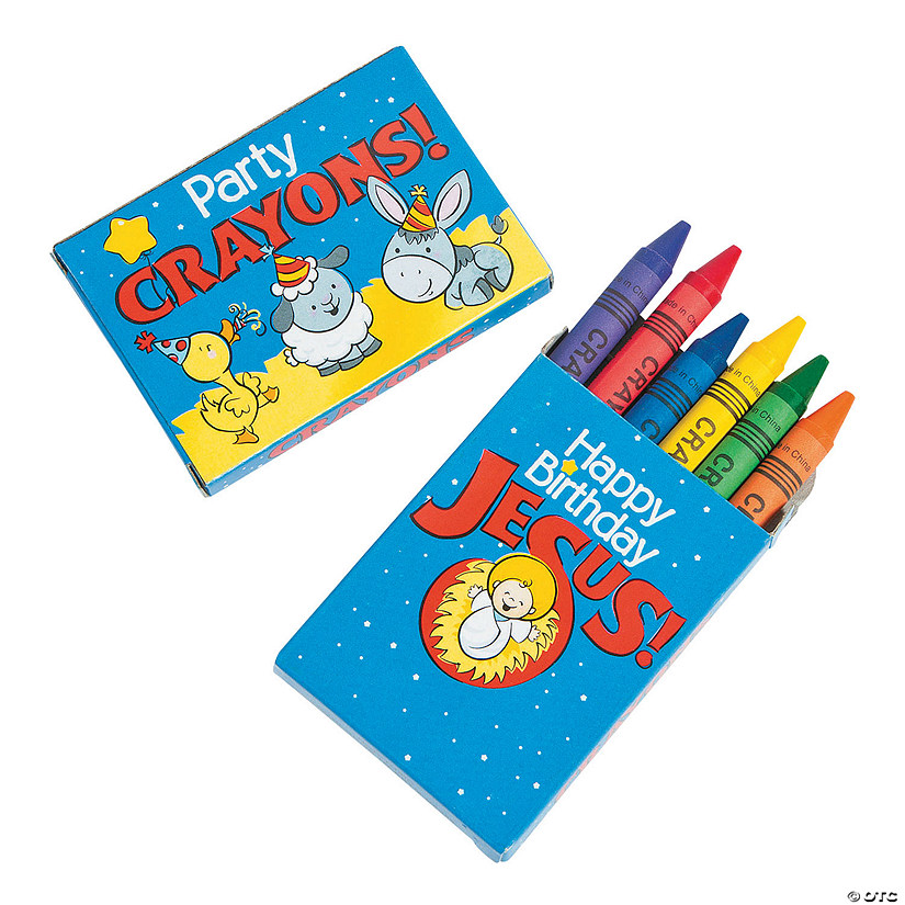 6-Color Happy Birthday Jesus Crayons - 24 Boxes Image