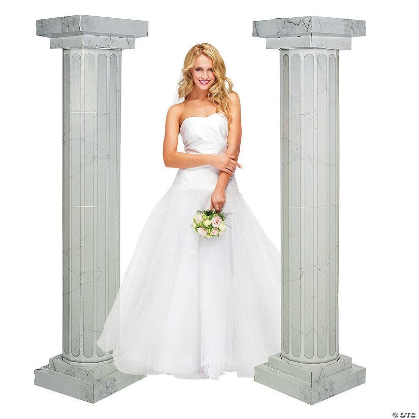 6 Ft. Marble-Look Cardboard Fluted Column Decorations - 2 Pc. Image