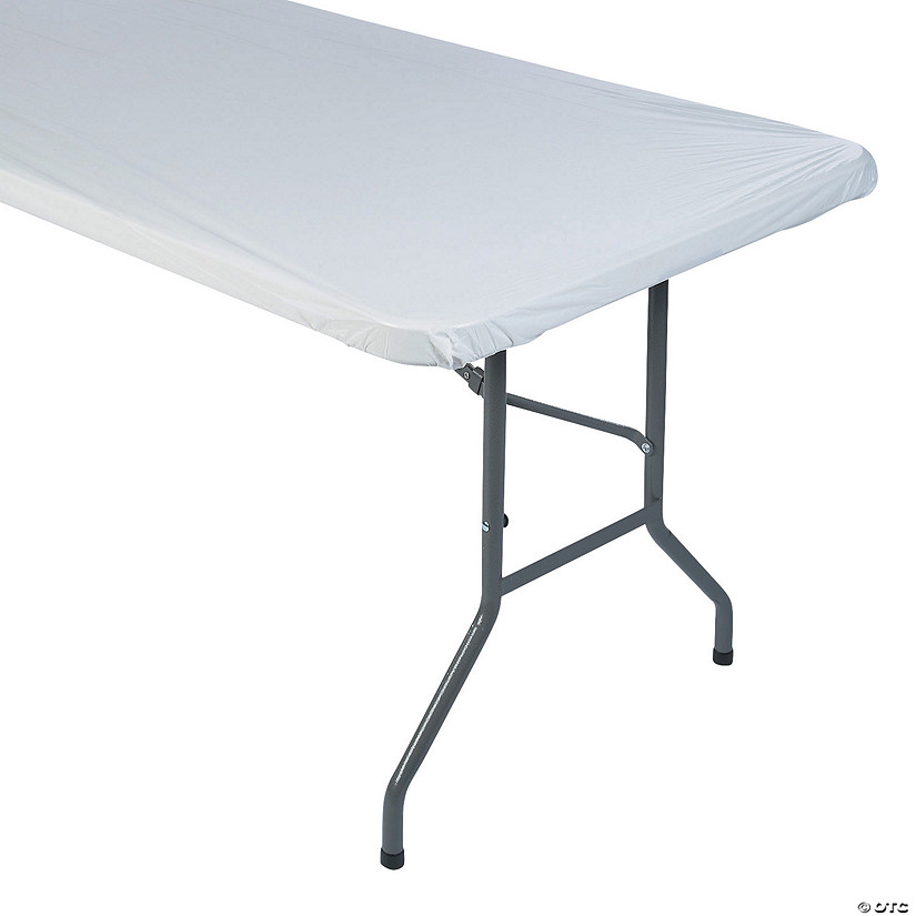 6 Ft. Rectangle Fitted Plastic Tablecloth Image