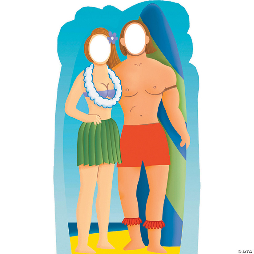 6 Ft. Surfboard Couple Life-Size Cardboard Cutout Stand-In Stand-Up Image