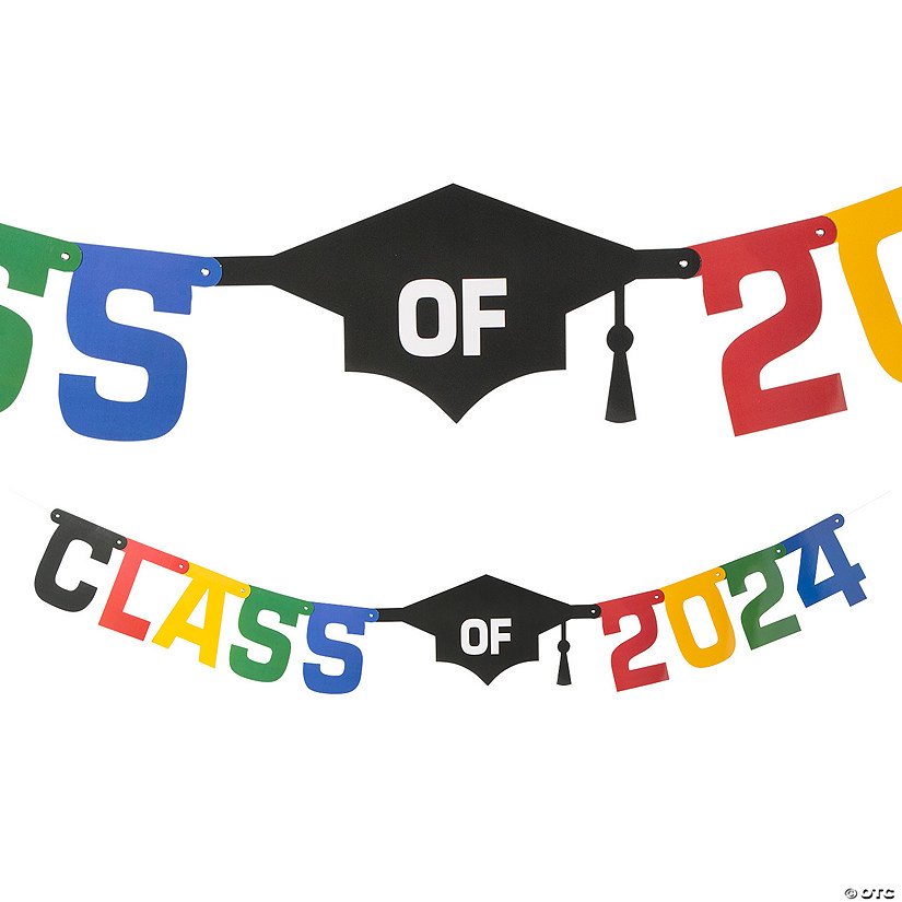 6 Ft. x 10 3/4" Graduation Class of 2024 Ready-to-Hang Cardstock Jointed Garland Image