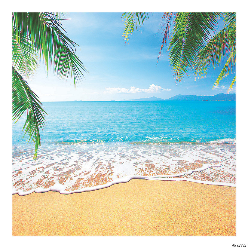 6 Ft. x 6 Ft. Island Paradise Blue Horizon Beach Photo Backdrop Image