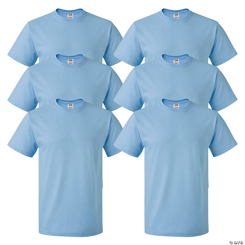 6 Light Blue Adult's T-Shirts Image