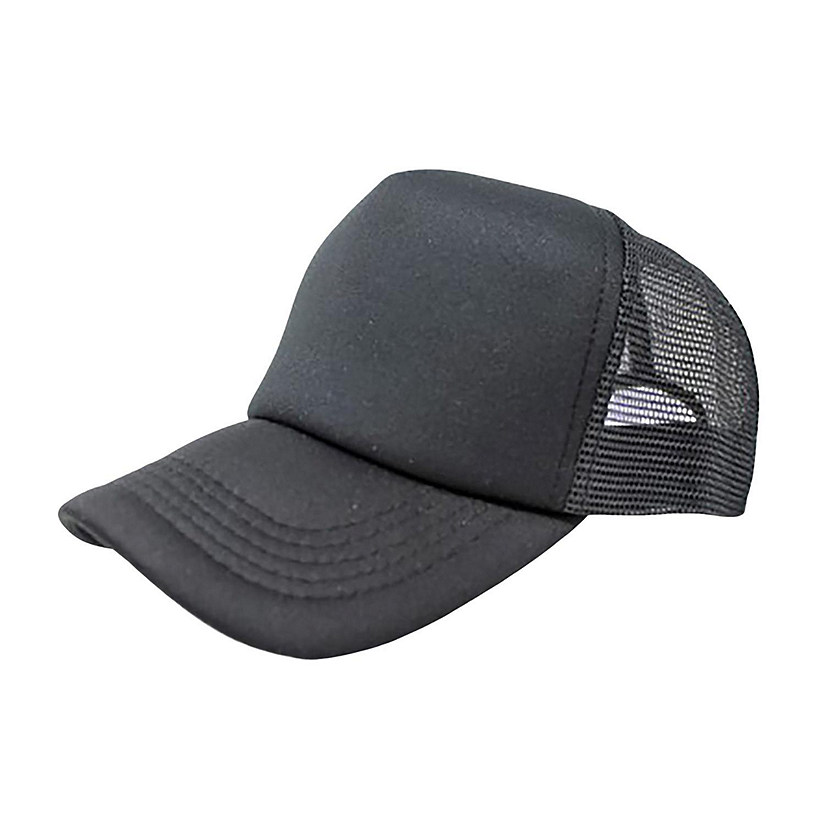 6-Pack Trucker Hat Adjustable Cap (Black) Image
