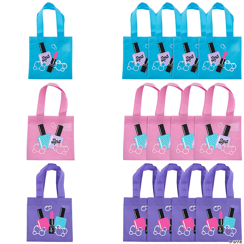 6" x 6" Mini Spa Party Nonwoven Tote Bags - 12 Pc. Image
