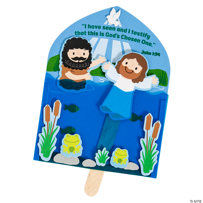 6" x 8" Religious Baptism of Jesus Foam Craft Kit - Makes 12 Image