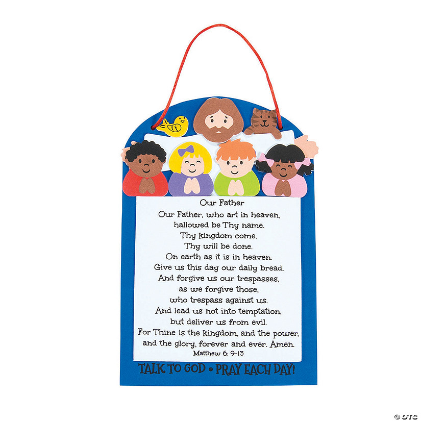 6" x 9" The Lord&#8217;s Prayer Hanging Sign Foam Craft Kit- Makes 12 Image