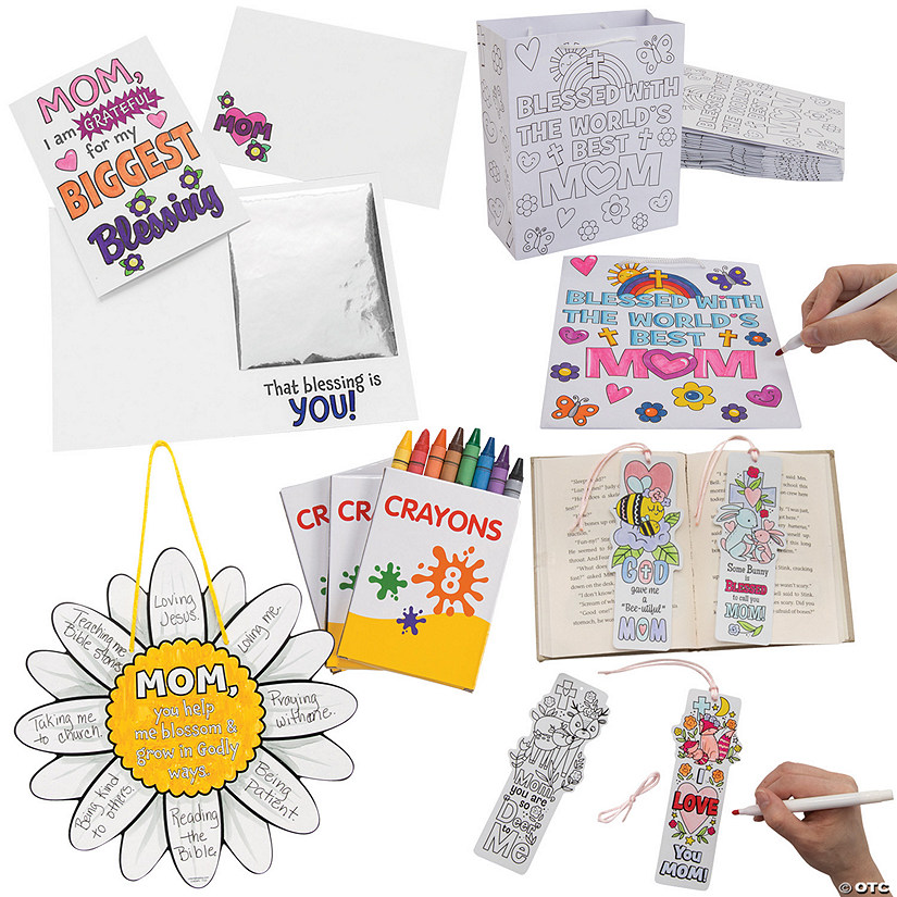 60 Pc. Bulk Color Your Own Blessed to Call You Mom Craft Assortment Image