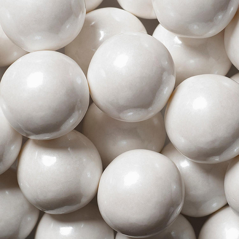 60 Pcs White Candy Gumballs 1-inch (1 lb) Image